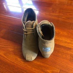 Toms Shoes - Toms suede wedge booties Toms Shoes - Toms suede wedge booties